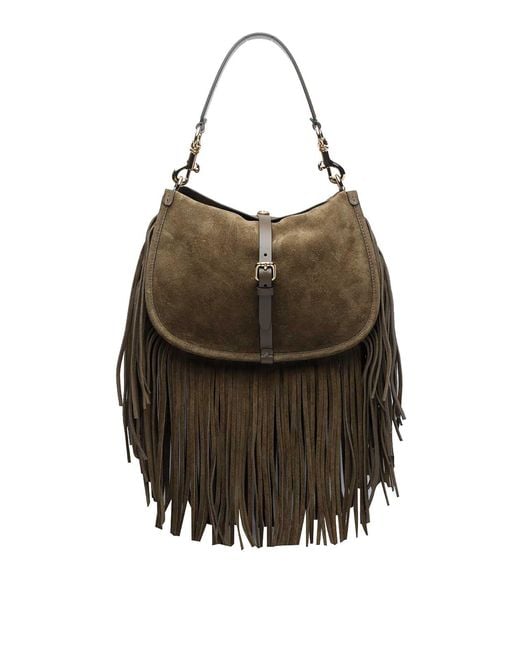 Etro Green Medium Suede Pony Shoulder Bag