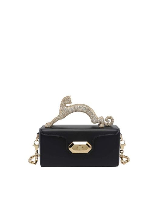 Lanvin Black Nano Pencil Cat Handbag