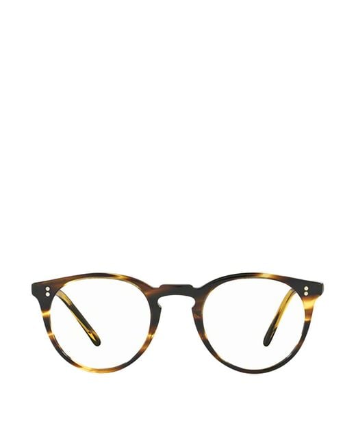 Oliver Peoples Brown O'Malley Tortoiseshell Round Eyeglasses
