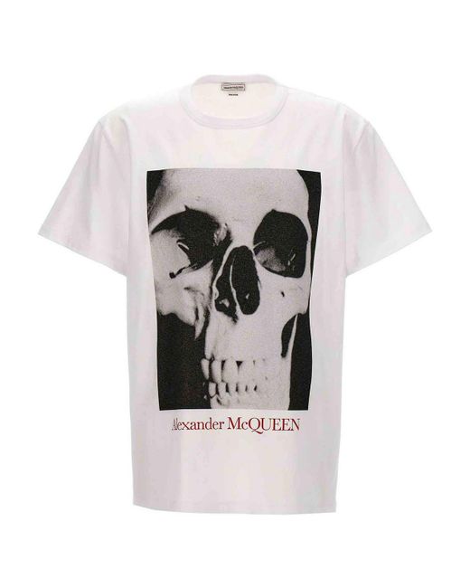 Alexander McQueen Gray Printed T-shirt for men
