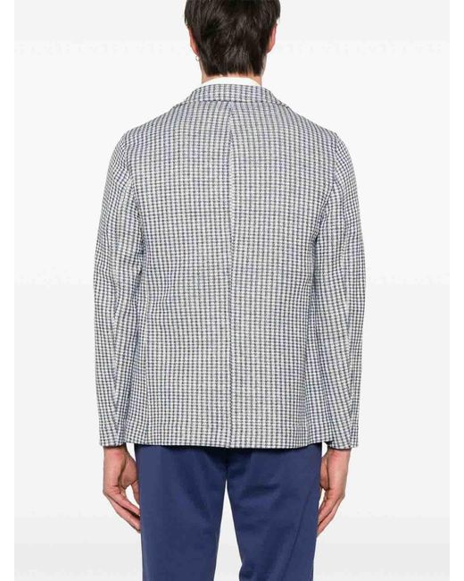 Circolo 1901 Blue Cotton And Linen Blend Jacket for men