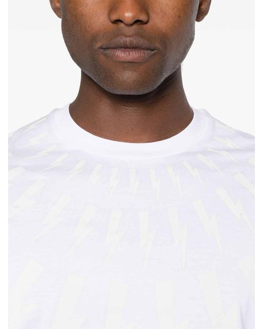 Neil Barrett White Slim Dropped Shoulder for men