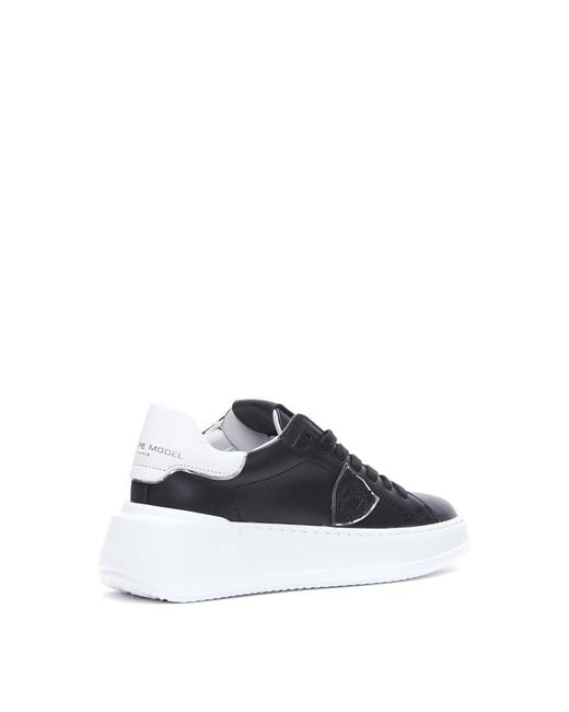 Philippe Model Blue Leather Sneakers