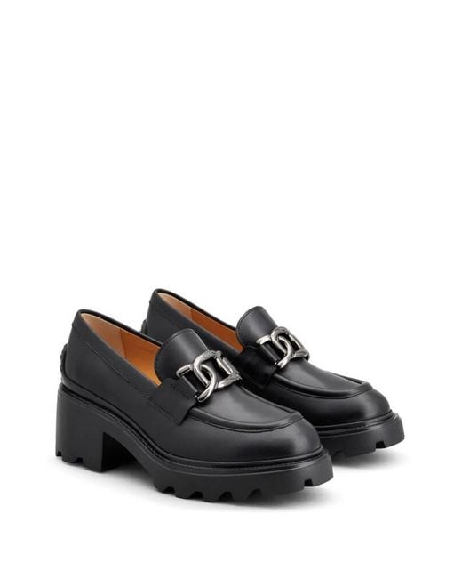 Tod's Black Logobuckle Loafers