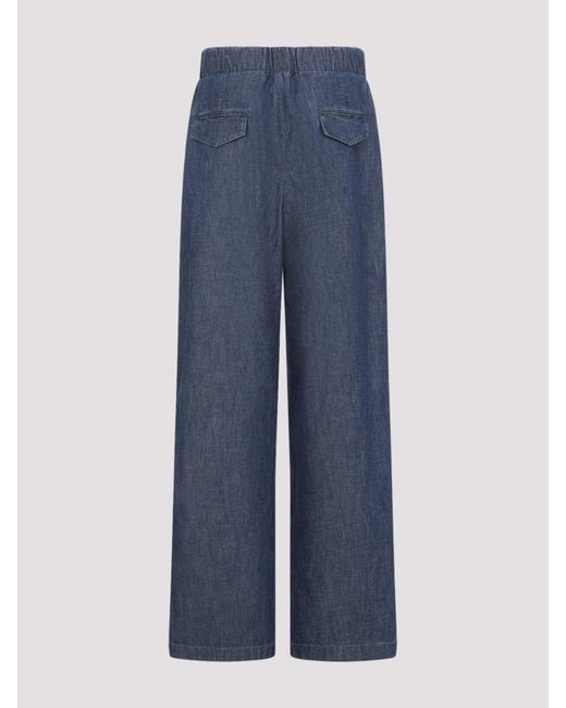 Jil Sander Blue Wide Leg Elasticated Pant