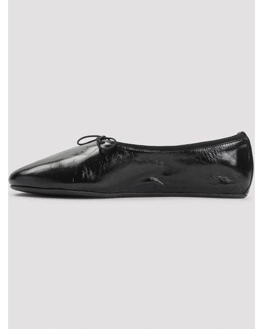 Phoebe Philo Black Gathered Flat Ballerinas