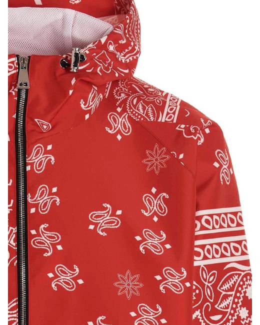 Khrisjoy Red Windbreaker Bandana Hood Jacket for men