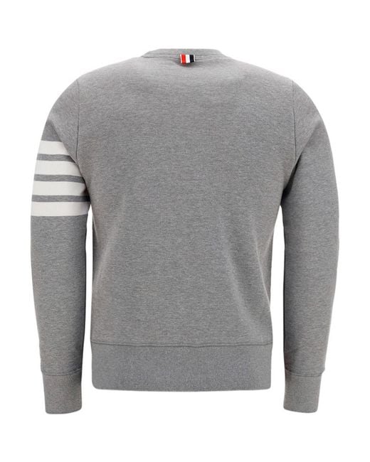 Thom Browne Gray Engineered 4-Bar Sweatshirt for men