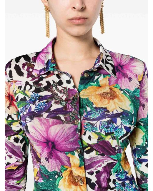 Just Cavalli White Floral Blouse