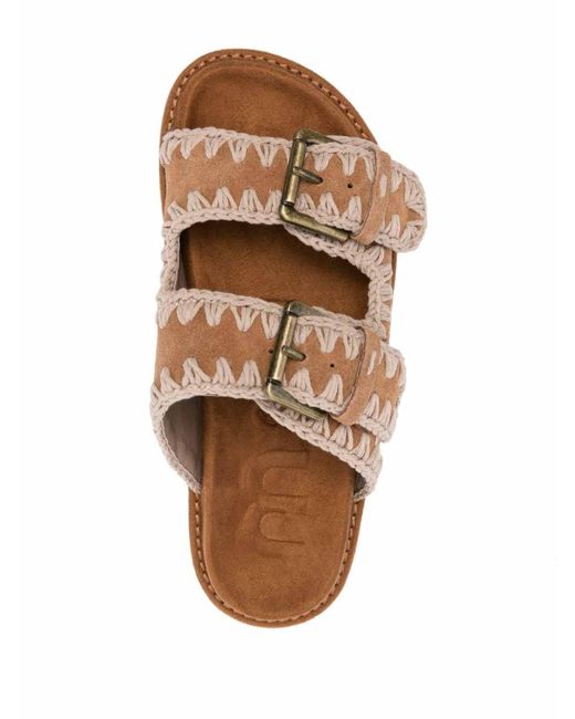 Mou Brown Leather Sandals