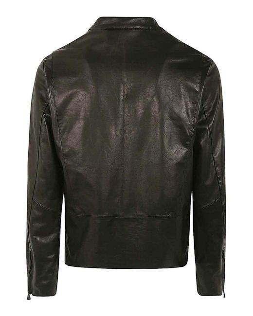 Giorgio Brato Black Biker Jacket for men