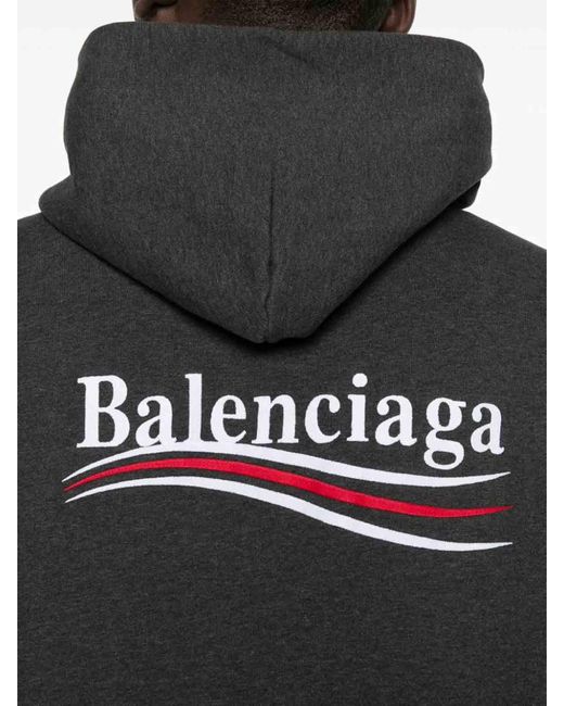 Balenciaga Black Political Campaign Cotton Hoodie for men