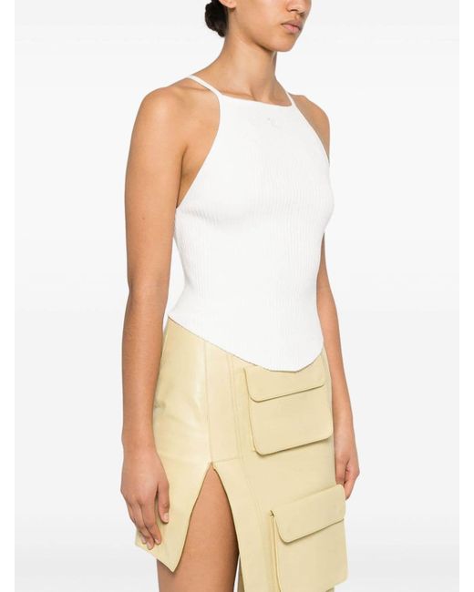 Courreges White Ribbed Tank Top