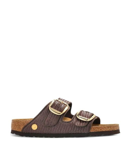 Birkenstock Brown Arizona Big Buckle Raffia