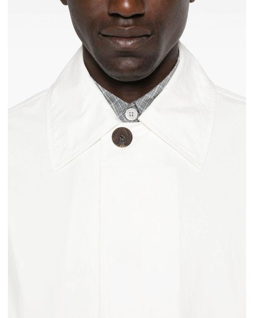 Studio Nicholson White Nylon And Cotton Blend Coat