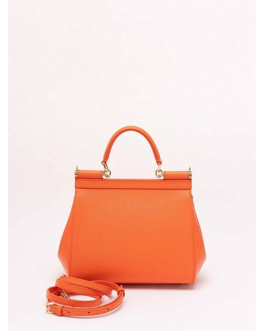 Dolce & Gabbana Orange Small 'Sicily' Handbag
