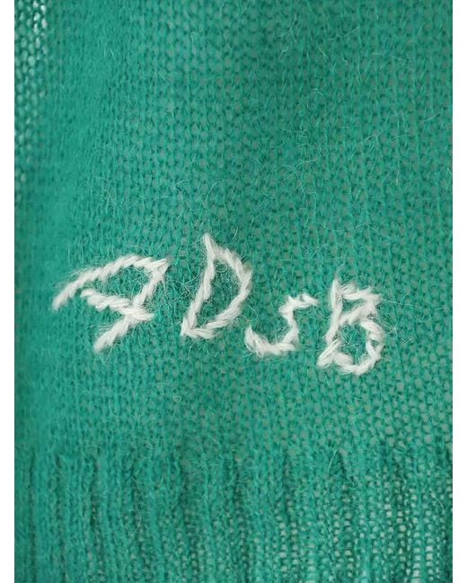 ANDERSSON BELL Green Adsb Kid Mohair Crew-Neck Sweater for men