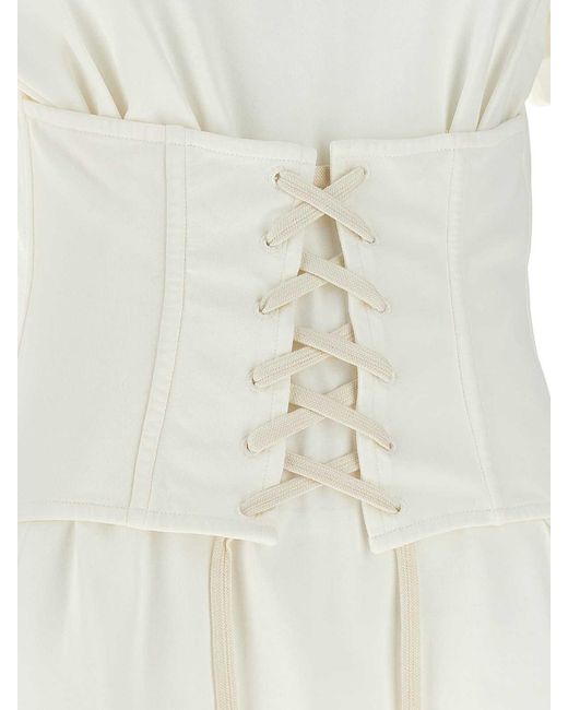McQueen White Corset T-Shirt