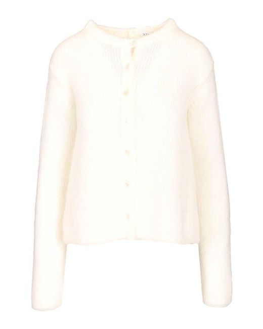 Loewe White Mohair Blend Cardigan