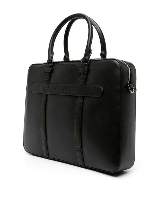 Michael Kors Black Large Front Zip Briefcase for men