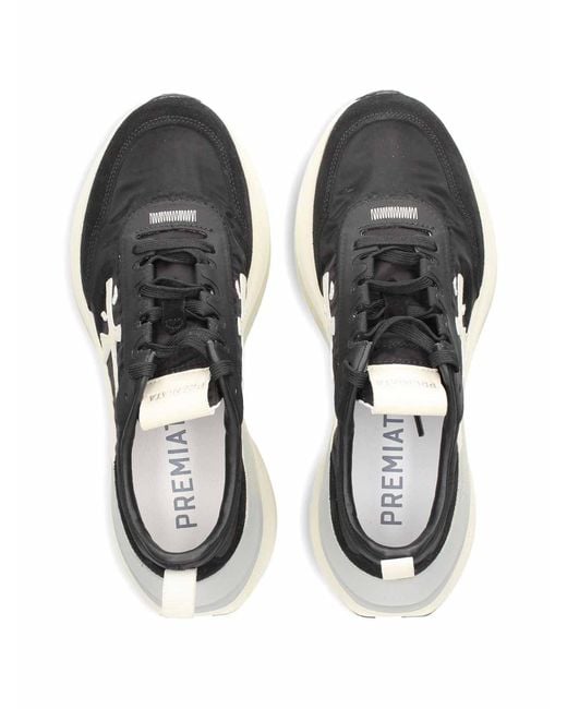 Premiata Black Hill Logo Detail Sneakers