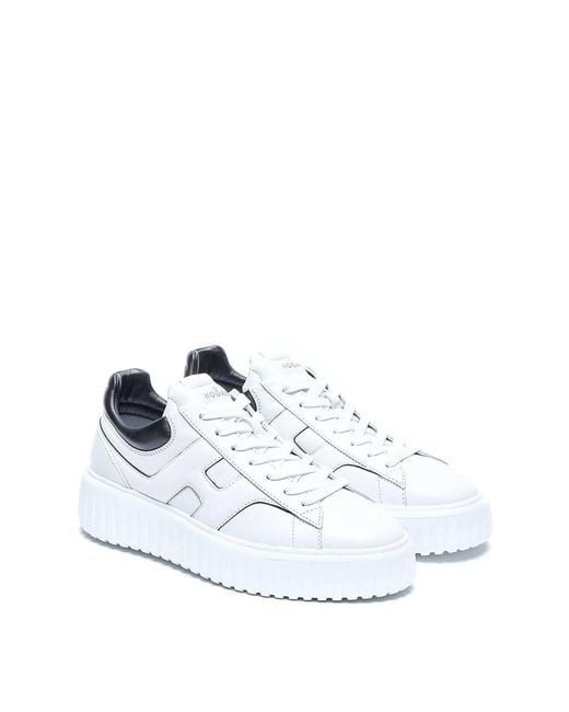 Hogan White H-Stripes Sneakers for men