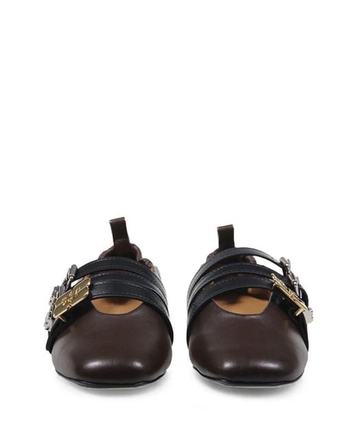 Ganni Black Sue Triple Ballerina