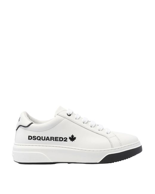 DSquared² White Bumper Lace-up Leather Sneakers for men