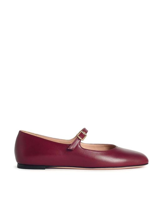 Bally Purple Belkys Burgundy Leather Ballet Flats