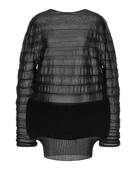 Issey Miyake Black Moving Knit Top