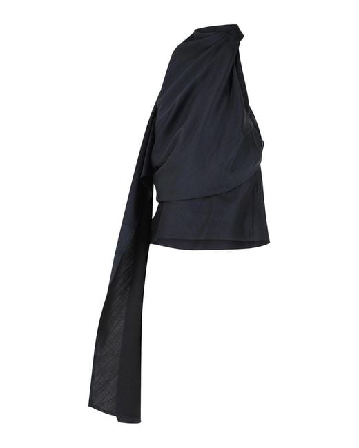 Rhea Costa Blue Draped Blouse