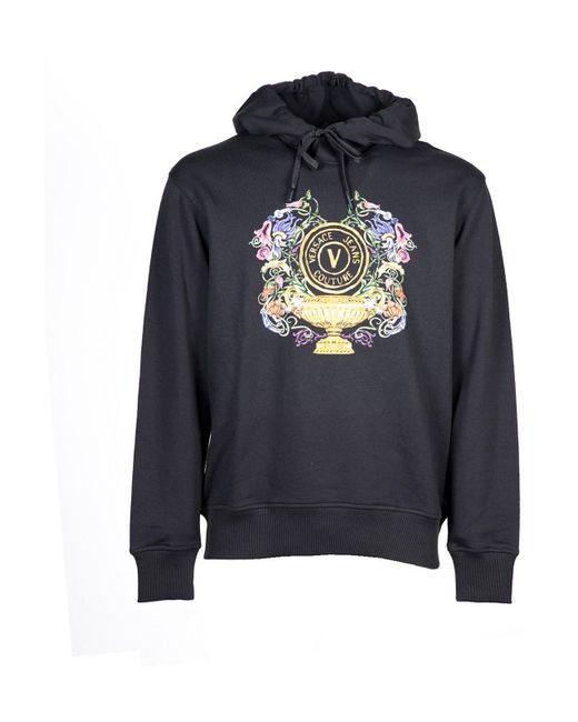 Versace Jeans Couture Blue V Emblem Hoodie for men