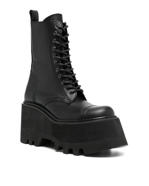 Junya Watanabe Black Leather Platform Boots