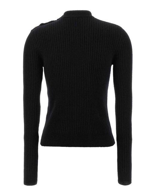 Balmain Black Ribbed Sweater