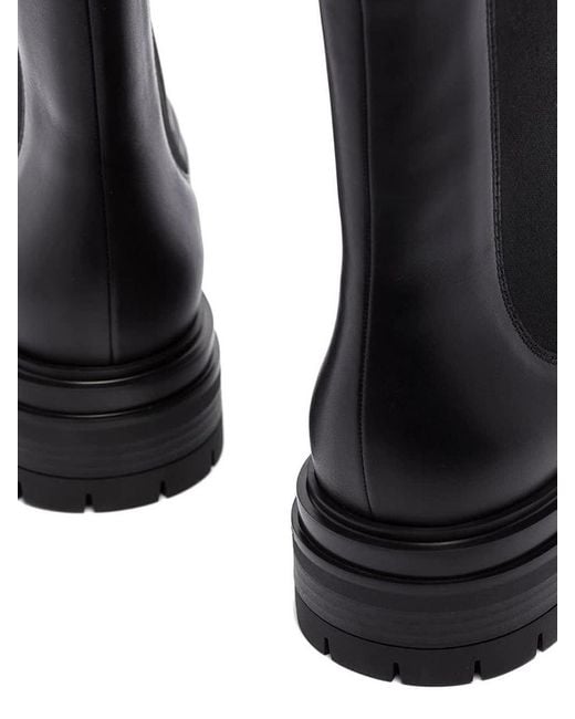 Gianvito Rossi Black Chester Leather Chelsea Boots