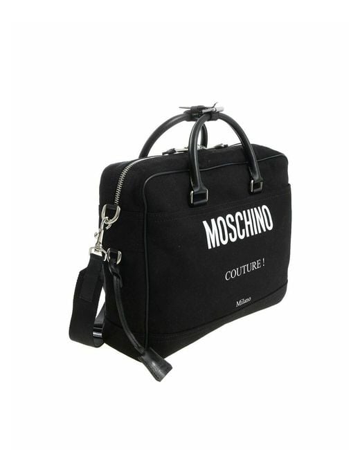 Moschino Black Fabric Handbag With Padlock for men