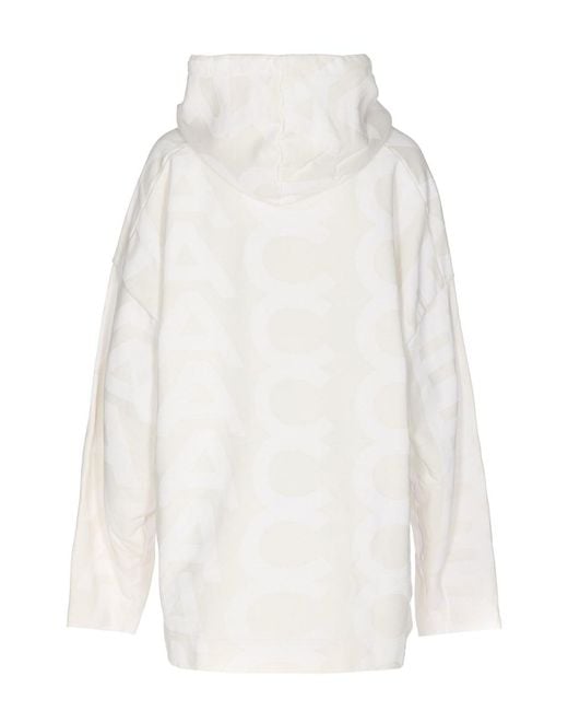 Marc Jacobs White Maxi Logo Printed Sweatshirt