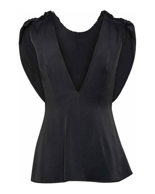 Jil Sander Black Acetate Blend Top
