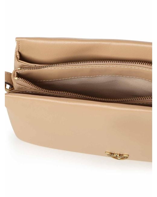 Pinko Natural Mini One Two Three Bag Leather Shoulder Bag