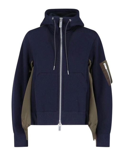 Sacai Blue Zip Sweatshirt