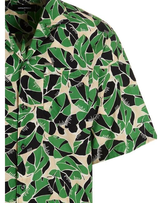 DSquared² Green Bowling Dropped Shirt for men