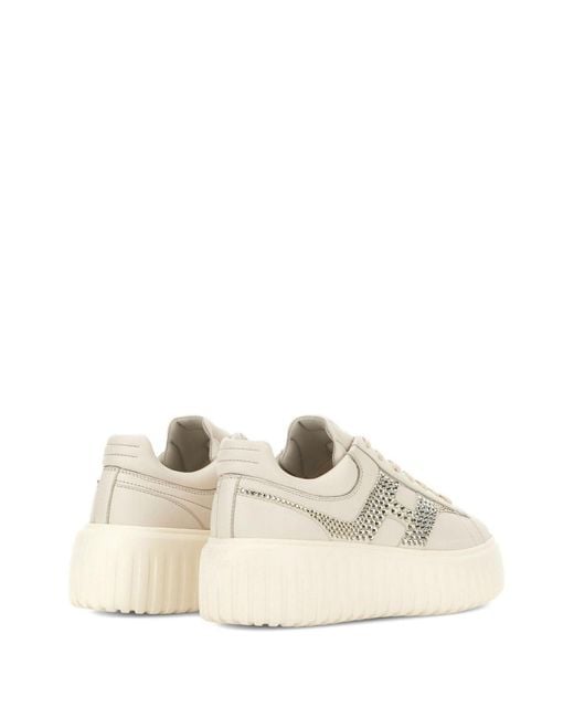 Hogan Natural H-Stripes Leather Sneakers