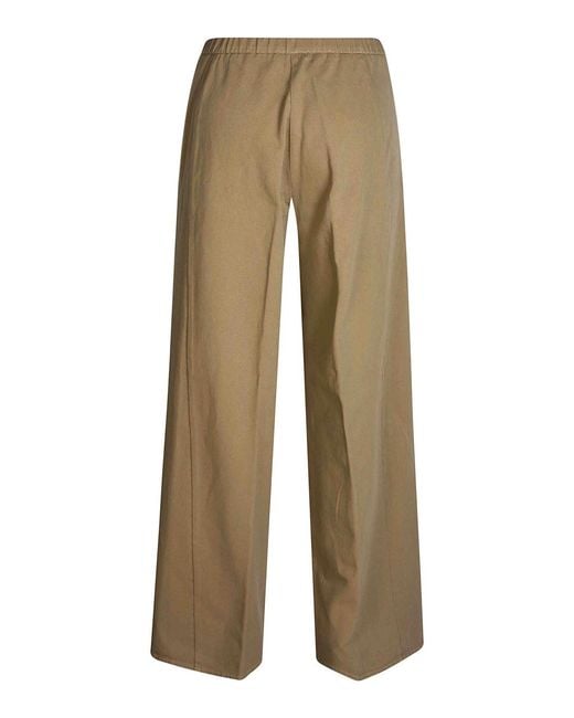 Forte_forte Natural Pantalone Fluid Cotton Twill Wide Leg