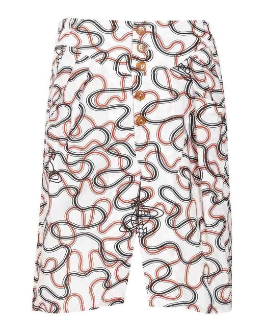Vivienne Westwood White Romario Bermuda Shorts for men