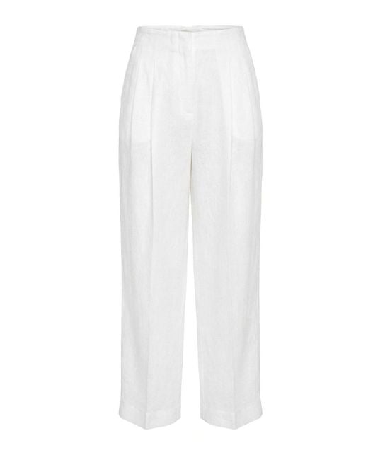 120% Lino White Pants
