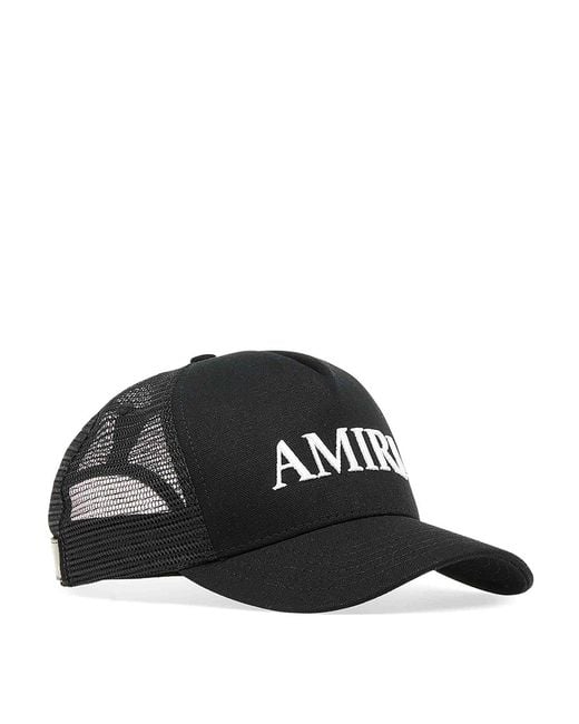 Amiri Black Core Logo Trucker Cap for men