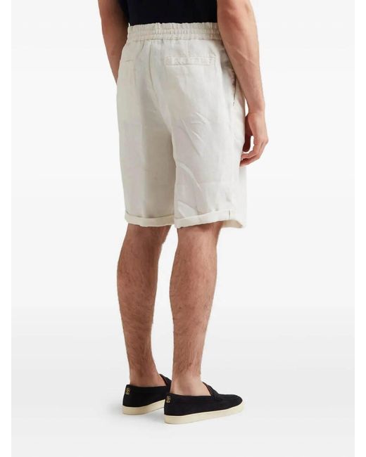 Brunello Cucinelli White Bermuda Shorts With Drawstring for men