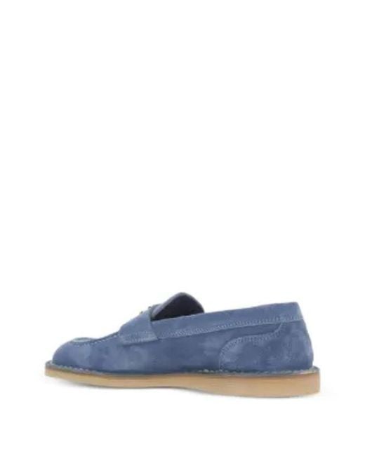 Dolce & Gabbana Blue Leather Slippers