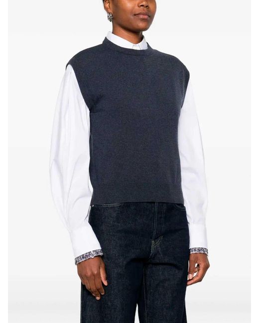 Brunello Cucinelli Blue Cashmere Knitted Vest