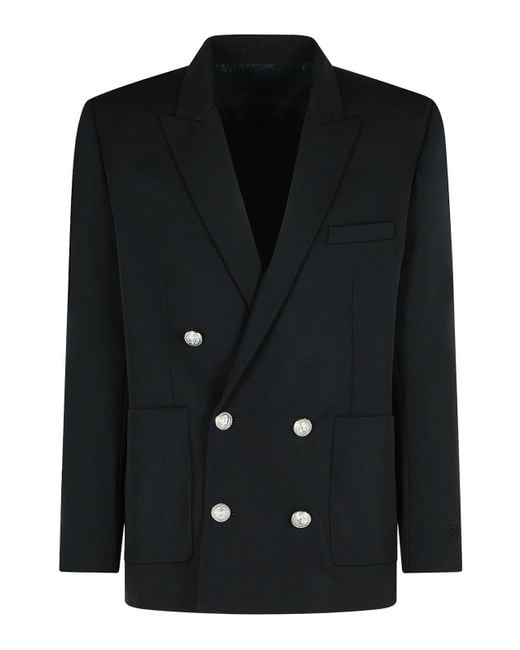 Balmain Black Virgin Wool Blazer for men